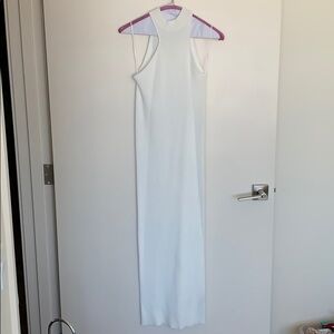 Zara white ribbed dress
